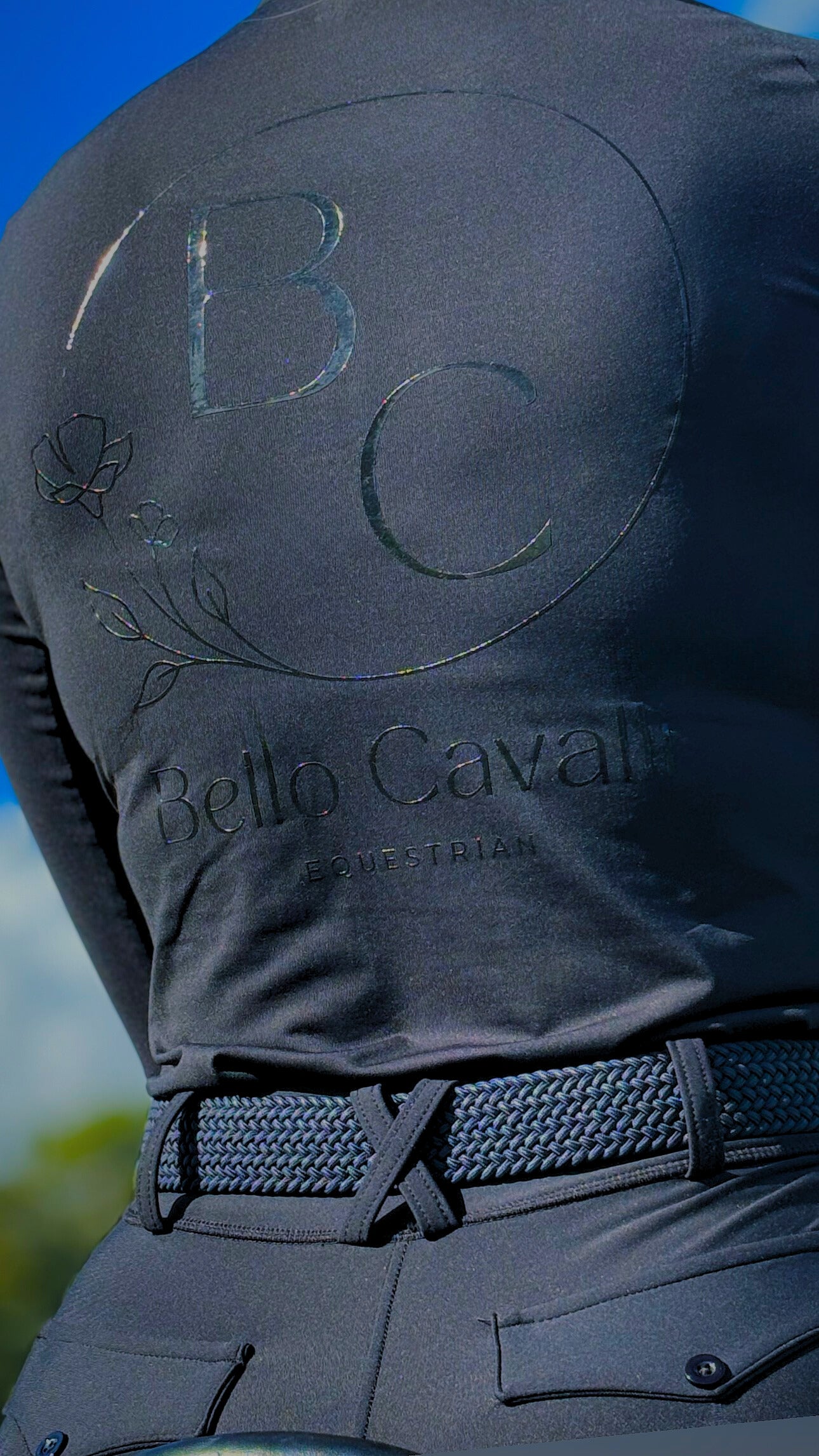 Black Equestrian UV Riding Shirt – Breathable & Sun Protective | Bello Cavalli