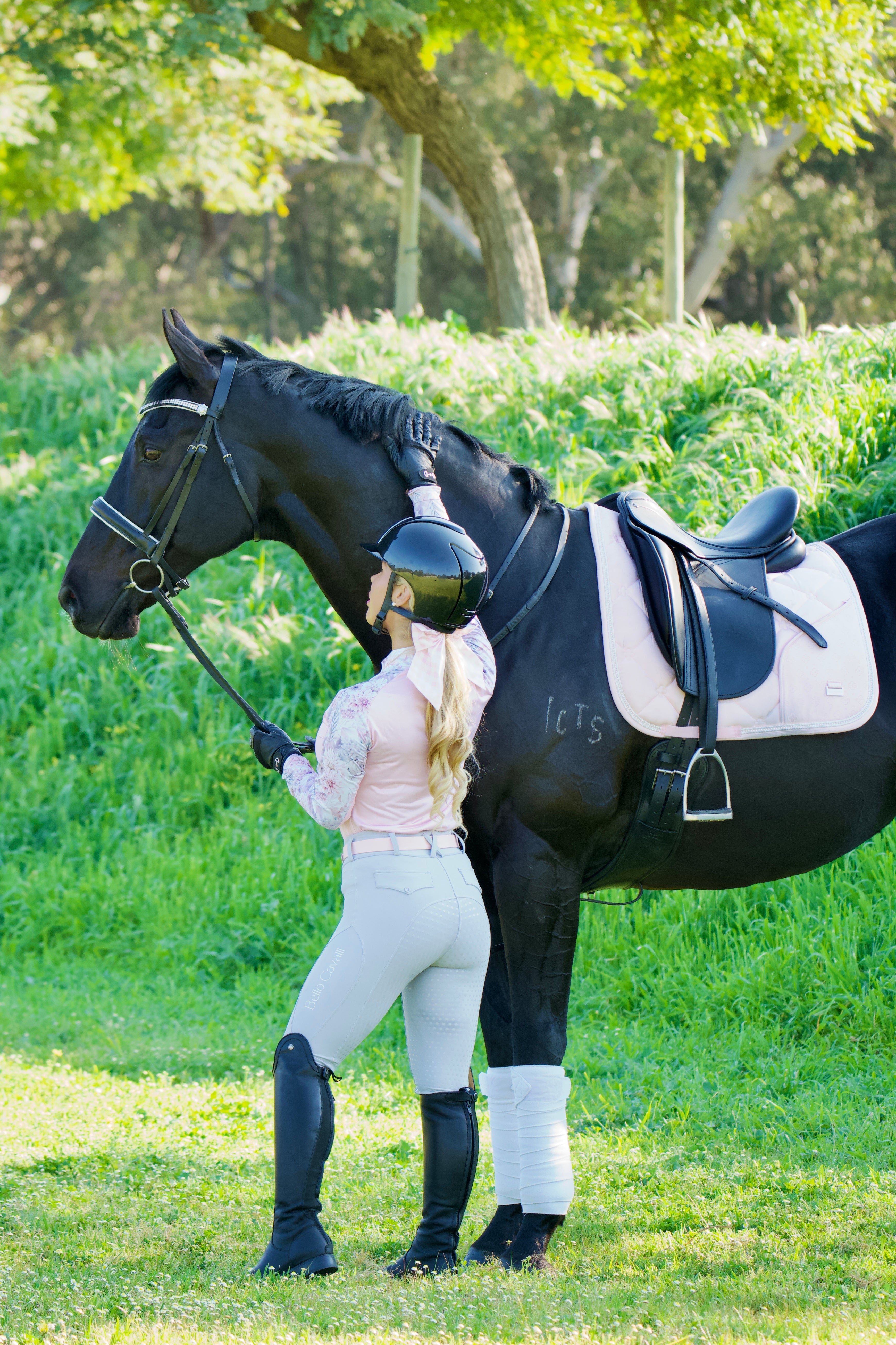 Light Grey Equestrian Hybrid Breeches – Stretch & Silicone Grip | Bello Cavalli