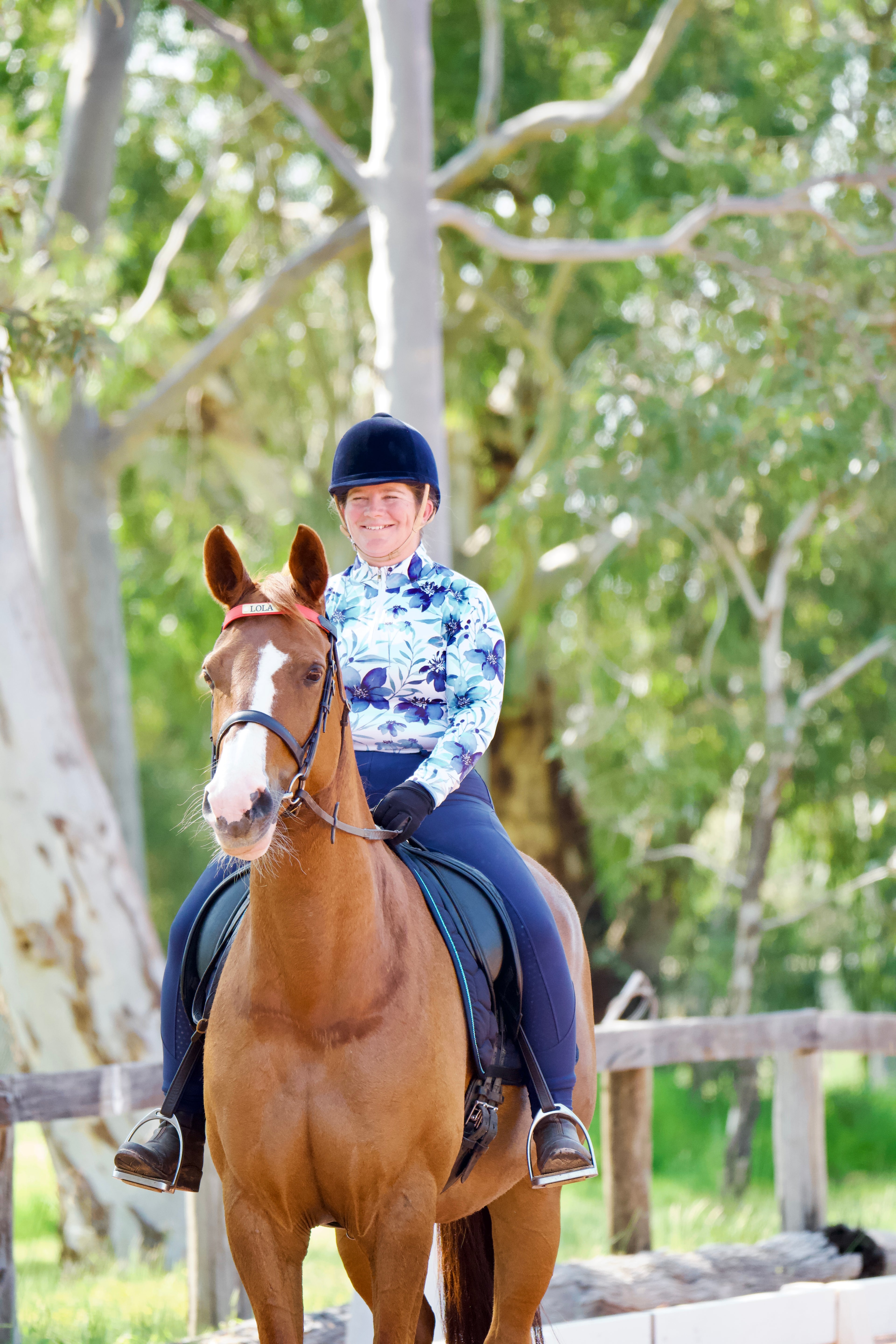 Blue Pastels Equestrian UV Riding Shirt – Breathable & Sun Protective | Bello Cavalli