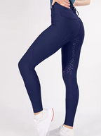 Navy Equestrian Hybrid Breeches – Stretch & Silicone Grip | Bello Cavalli