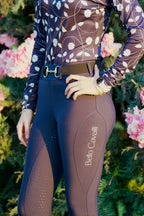 Navy Equestrian Hybrid Breeches – Stretch & Silicone Grip | Bello Cavalli