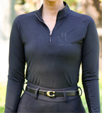 Black Equestrian UV Riding Shirt – Breathable & Sun Protective | Bello Cavalli