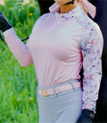 Pink Floral Equestrian UV Riding Shirt – Breathable & Sun Protective | Bello Cavalli