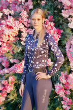 Midnight Swirl Navy Equestrian UV Riding Shirt – Breathable & Sun Protective | Bello Cavalli