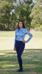 Navy Equestrian Hybrid Breeches – Stretch & Silicone Grip | Bello Cavalli