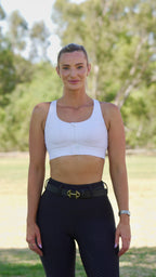 Competition Equestrian Sports Bra – Adjustable Fit & Zip Closure for High-Impact Riding