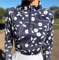 Midnight Swirl Navy Equestrian UV Riding Shirt – Breathable & Sun Protective | Bello Cavalli