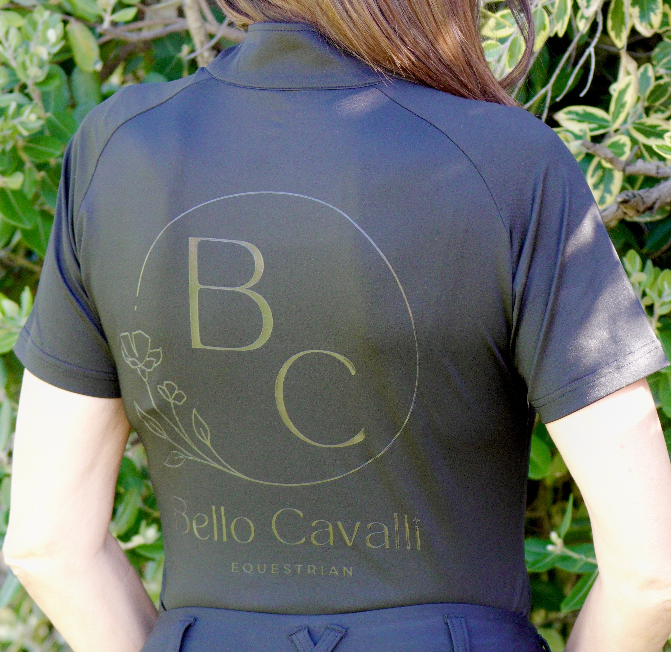 Black Equestrian UV Short Sleeve Riding Shirt – Breathable & Sun Protective | Bello Cavalli