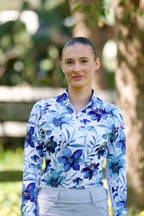 Blue Pastels Equestrian UV Riding Shirt – Breathable & Sun Protective | Bello Cavalli