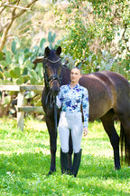 Blue Pastels Equestrian UV Riding Shirt – Breathable & Sun Protective | Bello Cavalli